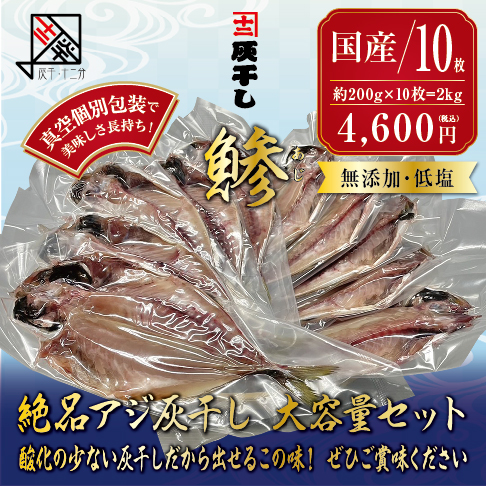 灰干しアジ10枚セット