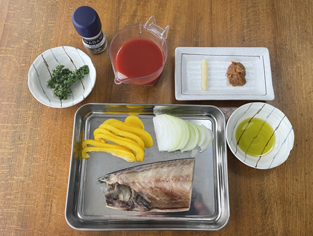 灰干しサバトマトソースパスタ1