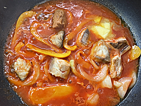 灰干しサバトマトソースパスタ5