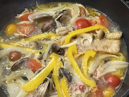 灰干しサバトマトソースパスタ5